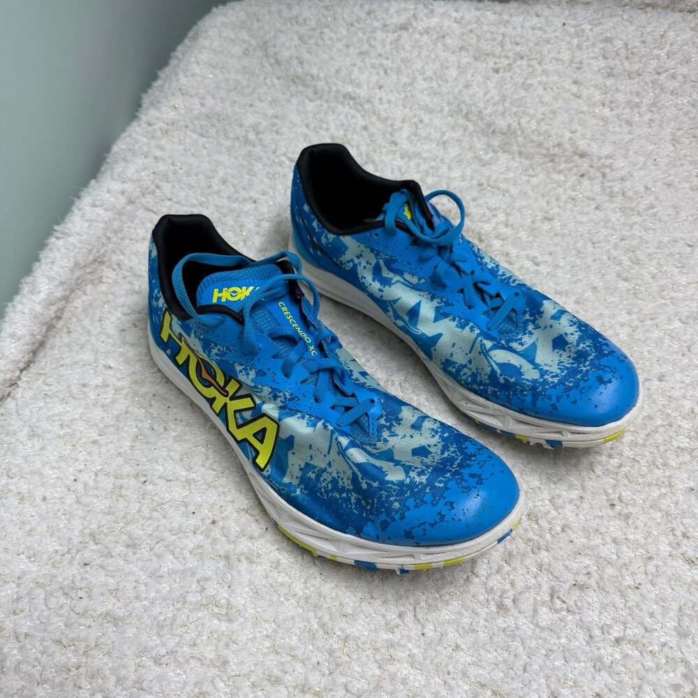 Hoka Crescendo XC Mens Size 10.5 Blue Cross Country Racing Spikes Womens Size 12